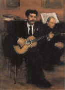 Edgar Degas Lorenzo Pagans Spanish Tenor,and Auguste ge gas,Father of the artist oil painting